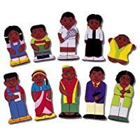 Los mejores  - Titeres de dedo. familia raza negra.